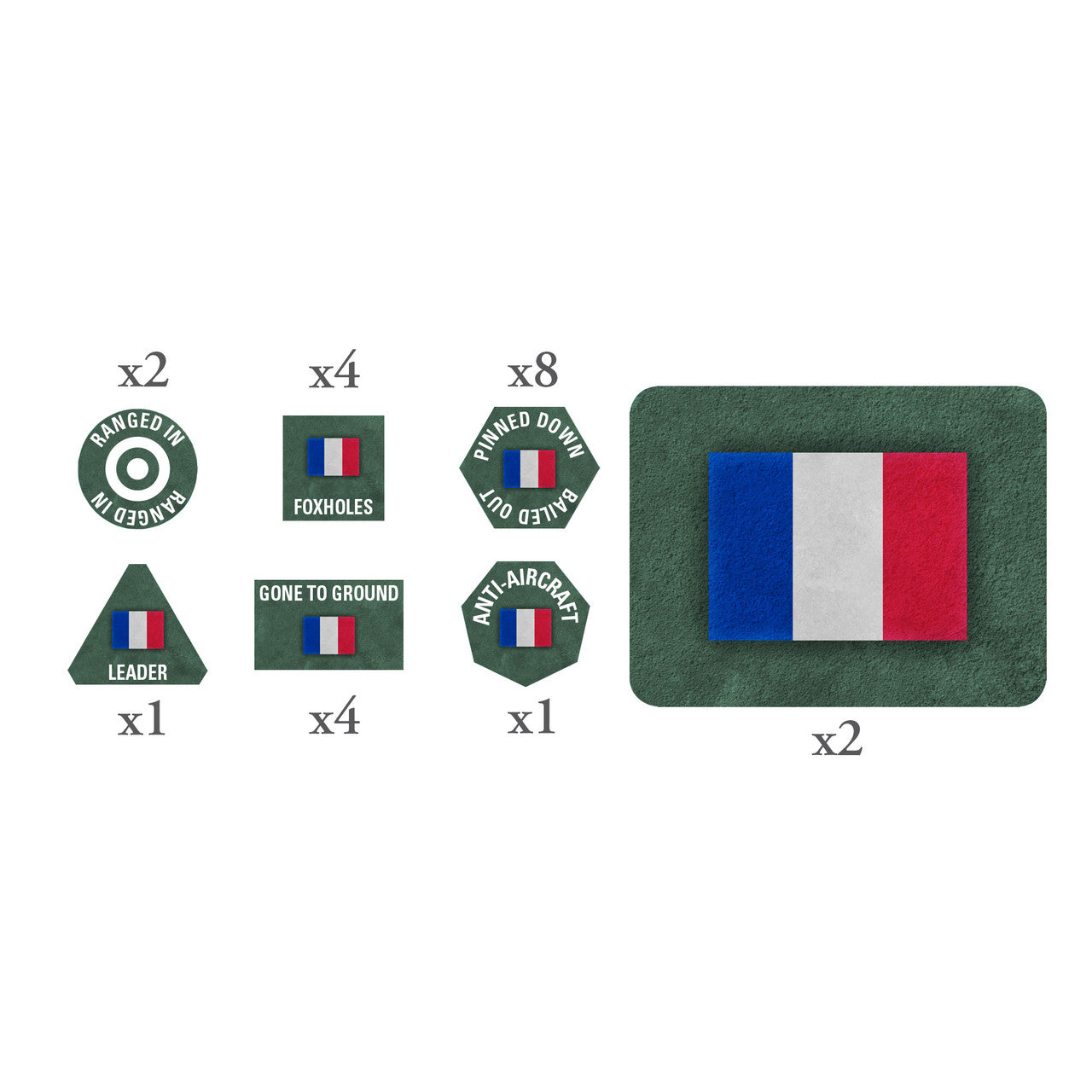 Flames of War: French: EW Tokens (x20) and Objectives (x2)