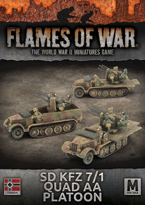 Flames of War: German: Sd Kfz 7/1 Quad AA Platoon (x3 vehicles)