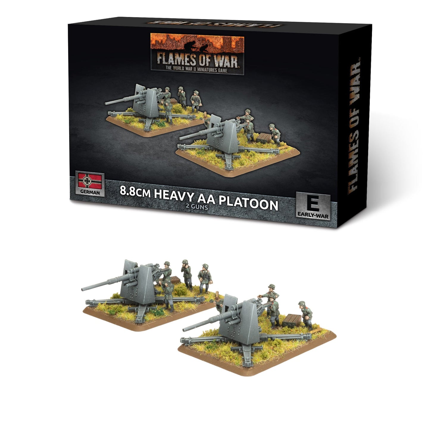 Flames of War: German: 8.8cm Heavy AA Platoon (Early) (x2 guns Plastic)