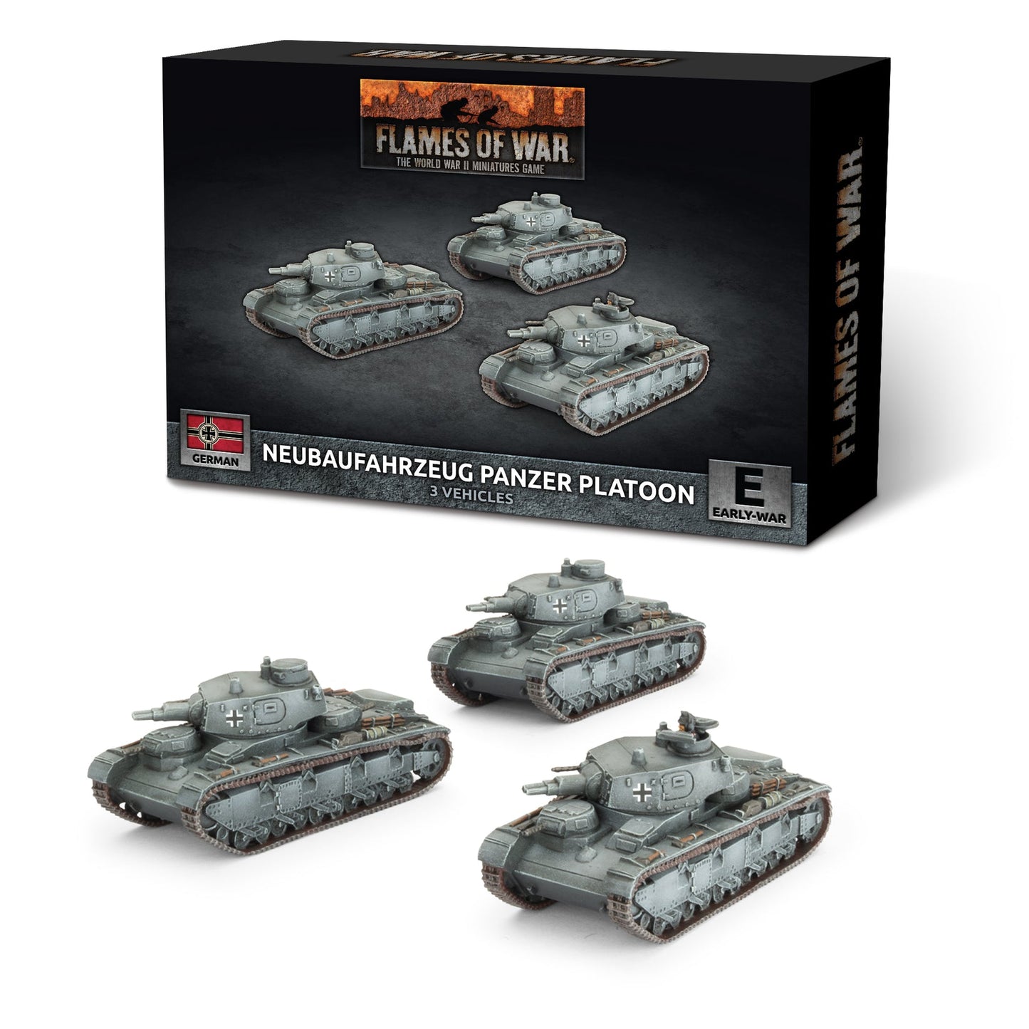 Flames of War: German: Neubaufahrzeug Panzer Platoon (x3)