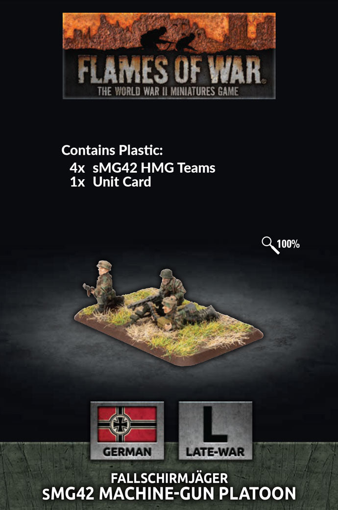 Flames of War: German: Fallschirmjager HMG Platoon (x4 Plastic)