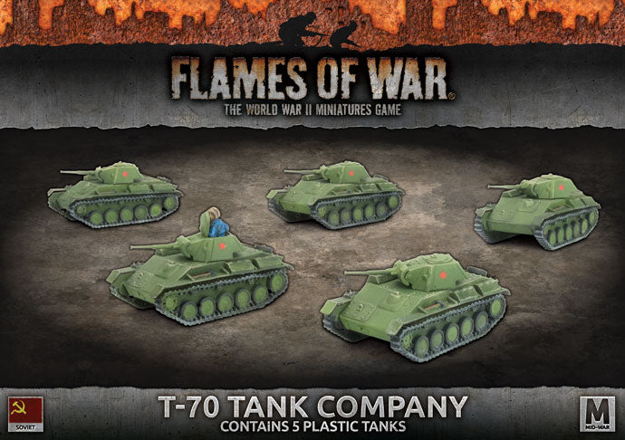 Flames of War: Soviets: T-70 Tank Company (x5 plastic tanks)