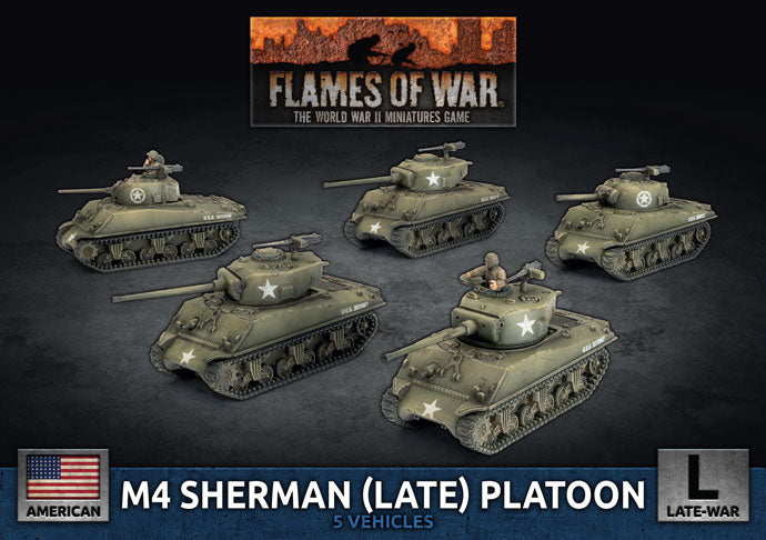 Flames of War: American: M4 Sherman (Late) Platoon (x5 Plastic)