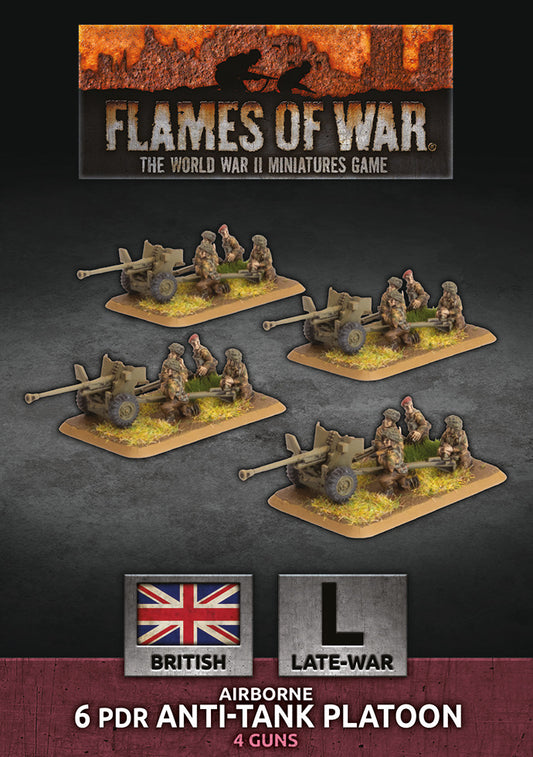 Flames of War: British: Airborne 6 pdr Anti-Tank Platoon (x4 Plastic)