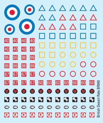 Flames of War: British: Flames of War: Desert Rats Decals (x4)
