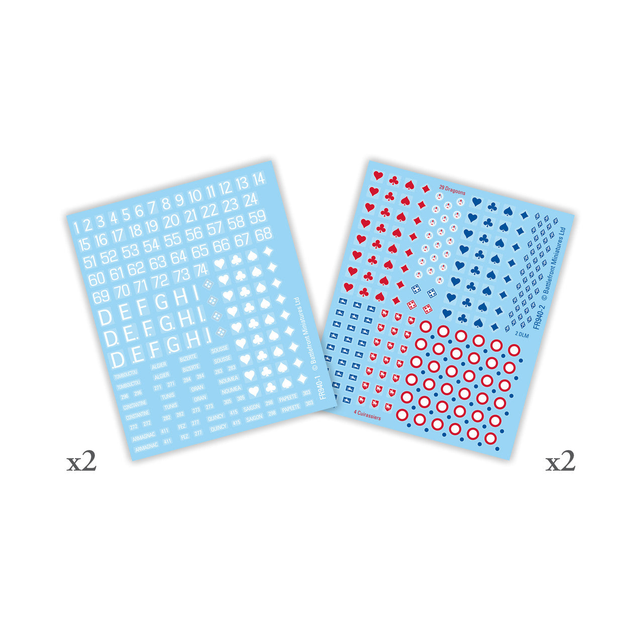 Flames of War: French: Decals (x4)