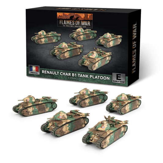 Flames of War: French: Char B1 bis Tank Platoon (x5 Plastic)