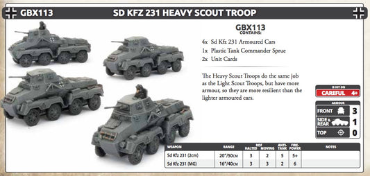 Flames of War: German: Sd KfZ 223 Heavy Scout Troop (x4)