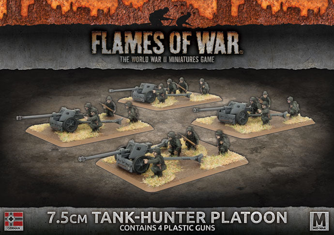 Flames of War: German: 7.5cm Tank Hunter Platoon (x4 Plastic)