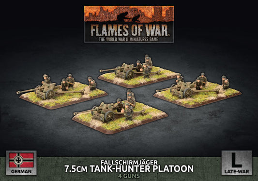 Flames of War: German: Fallschirmjager 7.5cm Tank Hunter Platoon (x4 Plastic)