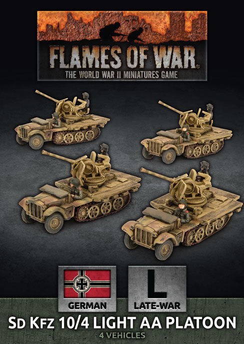Flames of War: German: SdKfz 10/4 Light AA Platoon (x4 Plastic)