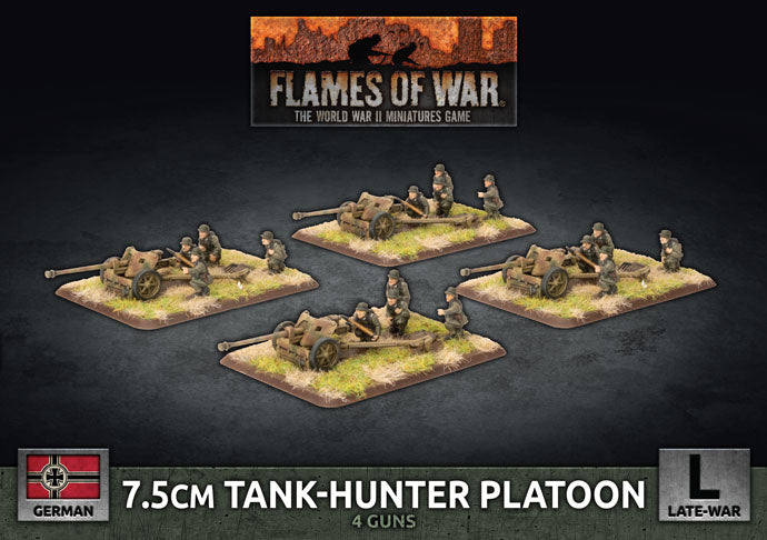 Flames of War: German: 7.5cm Tank Hunter Platoon (x4 Plastic)