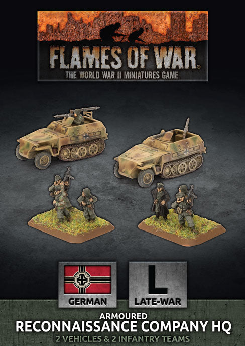 Flames of War: German: Reconnaissance HQ Platoon (x2 Plastic)