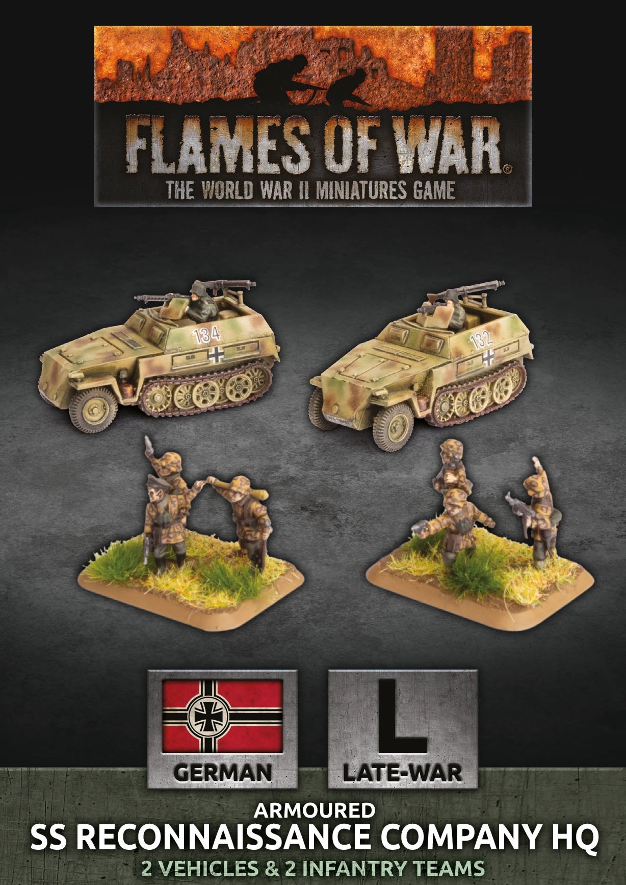 Flames of War: German (SS): SS Reconaissance Company HQ (Plastic)