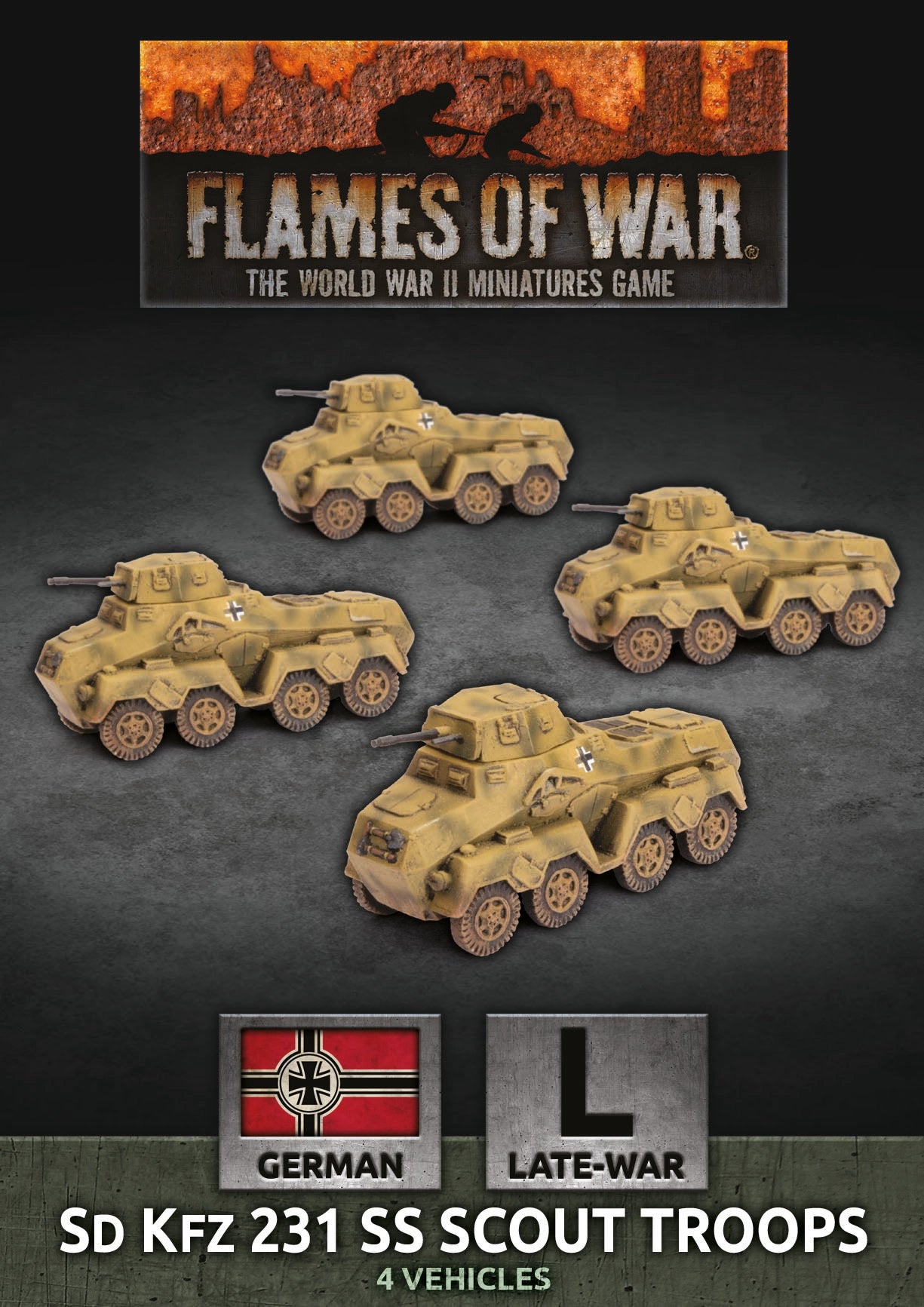 Flames of War: German (SS): Sd Kfz 231 SS Scout Troop (x4)