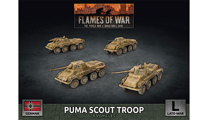 Flames of War: German: Puma Scout Troop (x4 Plastic)