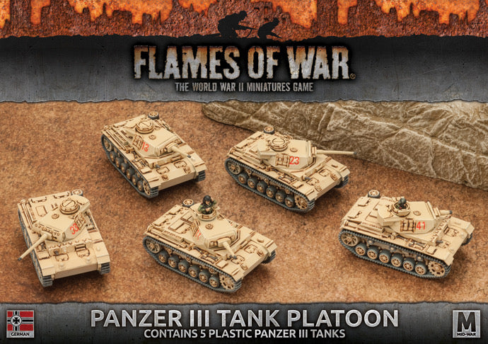 Flames of War: German: Panzer III Tank Platoon (Plastic)