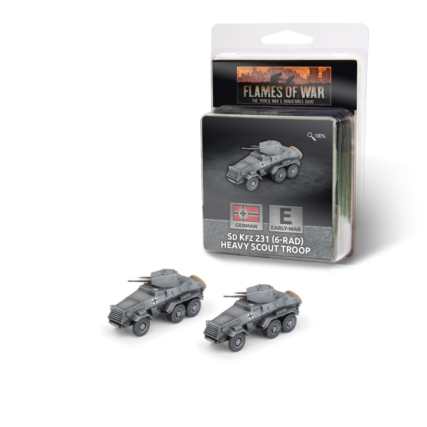 Flames of War: German: Sd Kfz 231 (6-rad) Heavy Scout Troop (x2)