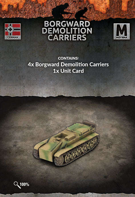 Flames of War: German: Borgward Demolition Carriers (x4)