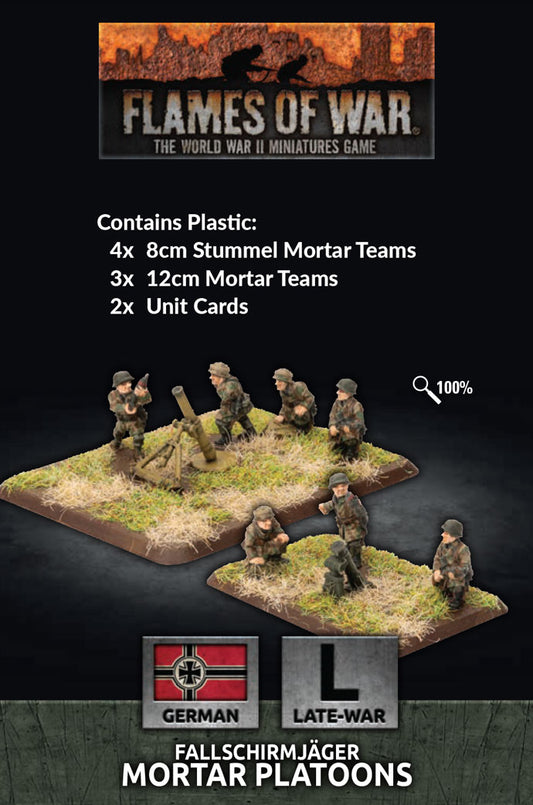 Flames of War: German: Fallschirmjager 8cm/12cm Mortar Platoon (x4 each Plastic)