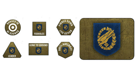 Flames of War: German: Fallschirmjager Tokens (x20) & Objectives (x2)
