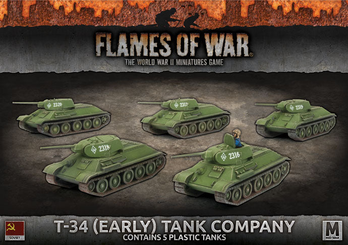 Flames of War: Soviets: T-34 (Early) Tank Company (x5 Plastic)