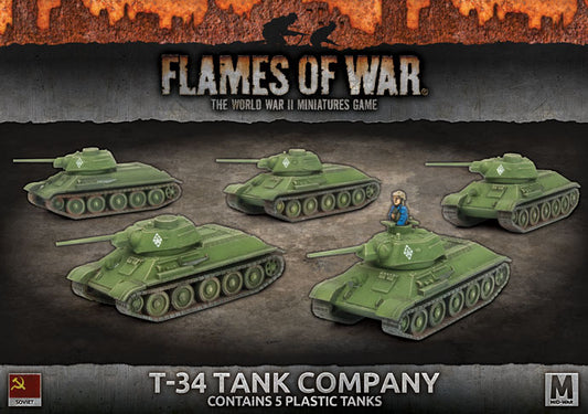 Flames of War: Soviets: T-34 Tank Company (x5 plastic tanks)