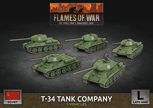 Flames of War: Soviet: T-34 Tank Company (x5 Plastic)