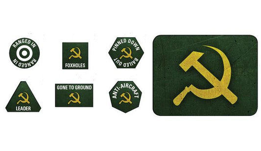 Flames of War: Soviet LW Tokens (x20) & Objectives (x2)