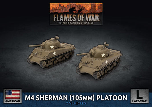 Flames of War: Americans: M4 Sherman (105mm) Assault Gun Platoon (x2 Plastic)