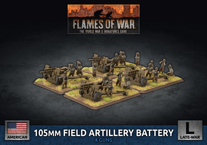 Flames of War: Americans: 105mm Field Artillery Battery (x4 Plastic)