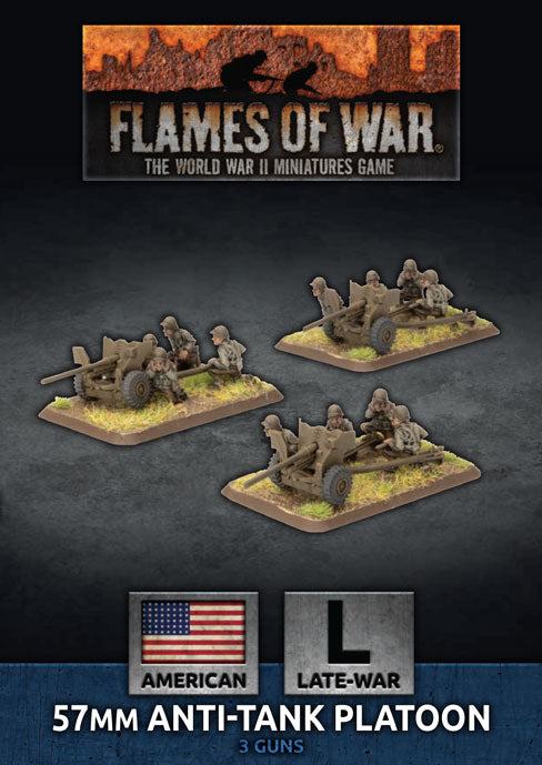 Flames of War: Americans: 57mm Anti-Tank Platoon (x3 Plastic)