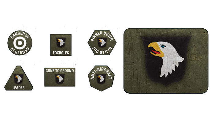 Flames of War: Americans: 101st Airborne Division Tokens (x20) & Objectives (x2)