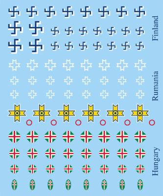 Flames of War: German: Axis Allies Decals (x4)